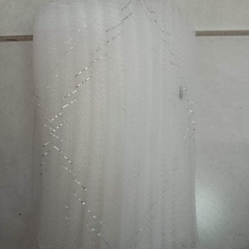 Pleated White/Silver